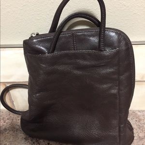 Leather backpack purse